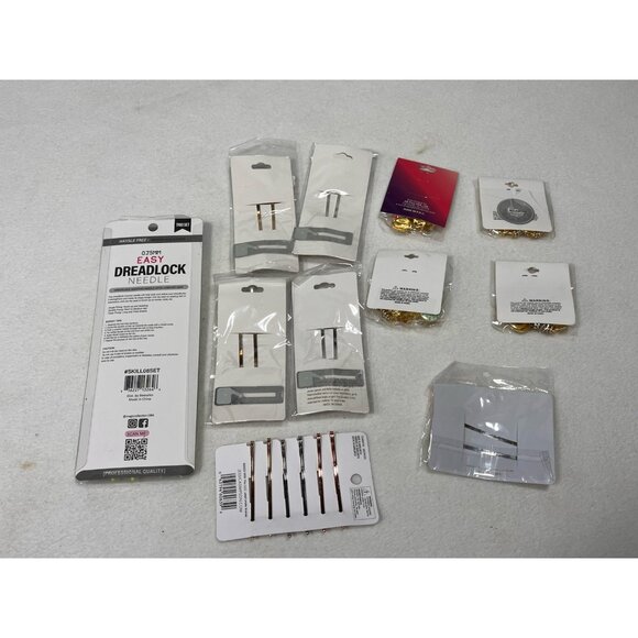Hair Accessory Lot Dreadlock Tool Braid Cuffs Pins Styling Set New - Picture 16 of 16